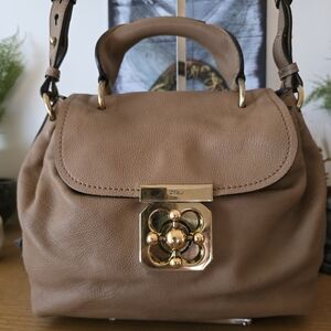 Chloe Mauve Leather Bag with Gold Accents